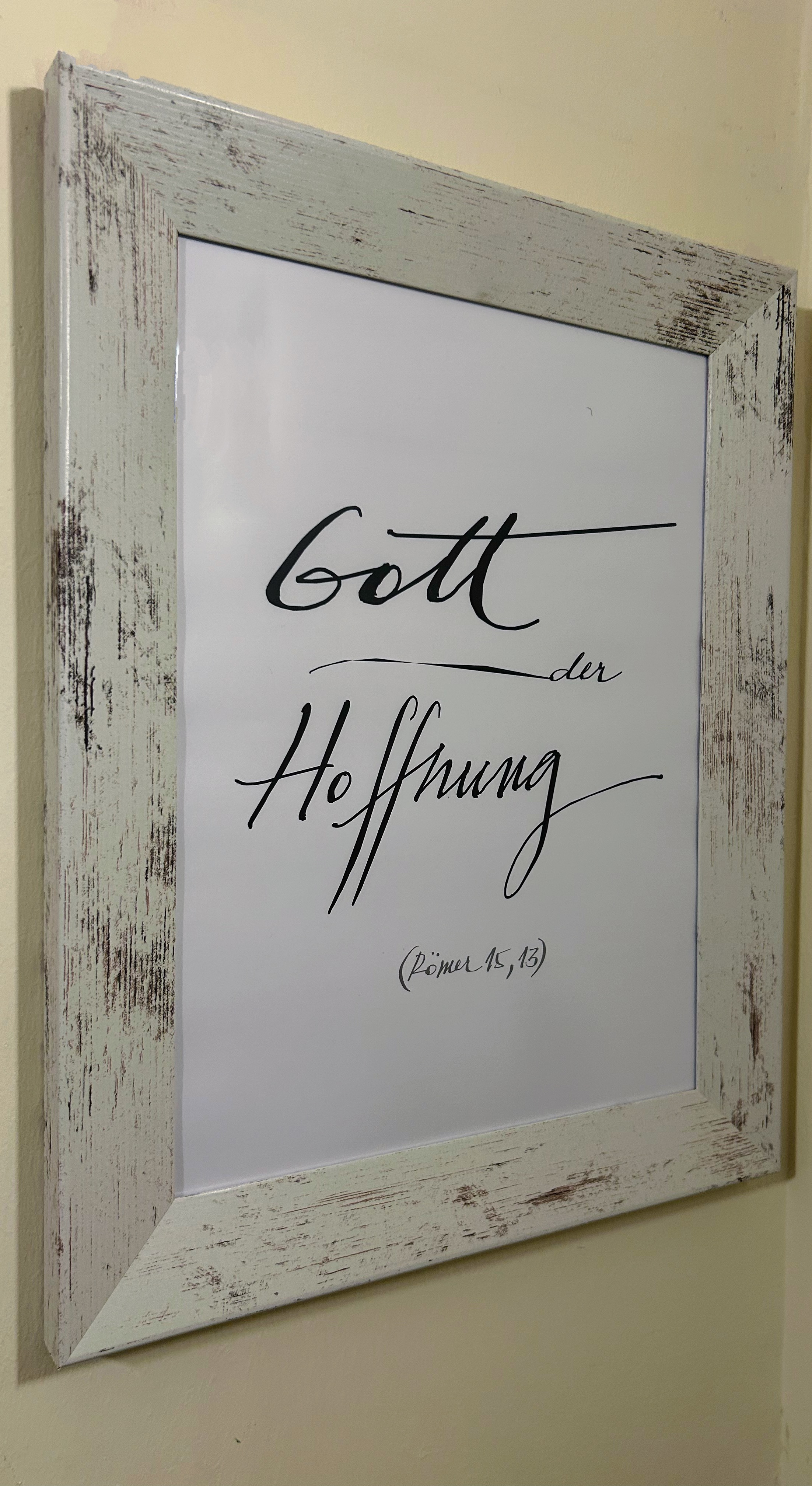 One of my calligraphy works. Here it is written 'Gott der Hoffnung'.